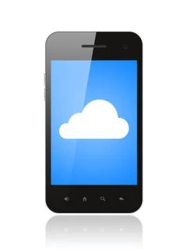 Cloud computing concept on the smart phone Stock Photos