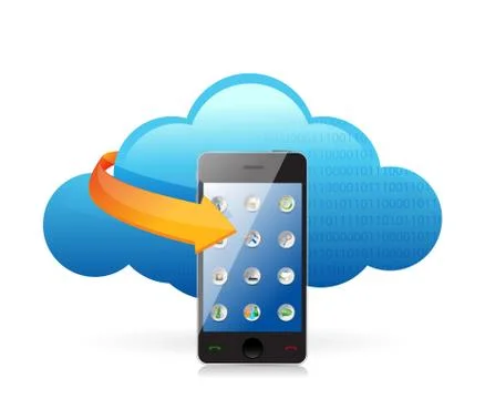 Cloud computing concept smartphone イラスト素材