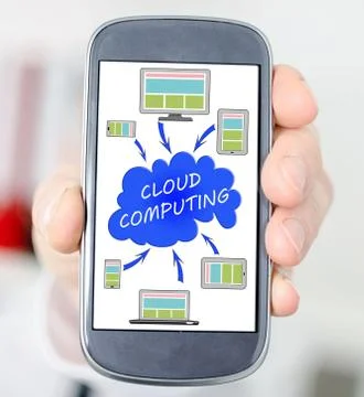 Cloud computing concept on a smartphone 写真素材