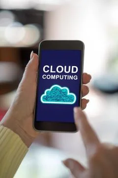 Cloud computing concept on a smartphone Foto stock