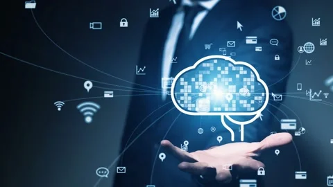 Cloud computing concept. Software as a Service. SaaS. Communication network. Stock Footage 139390278