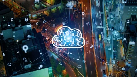 Cloud computing concept. System integration. Communication network. Stock Footage 144901606