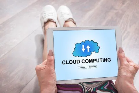 Cloud computing concept on a tablet Foto stock