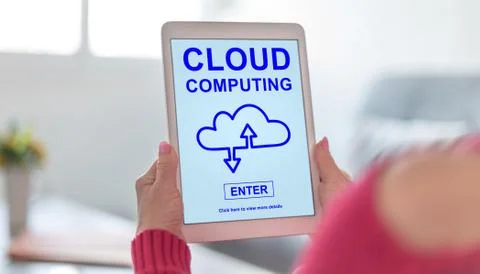 Cloud computing concept on a tablet Foto stock
