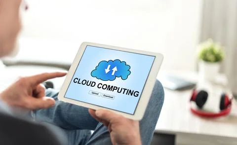 Cloud computing concept on a tablet Stock-Fotos