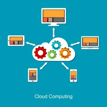 Cloud computing concept. Technology background. Stock Illustration