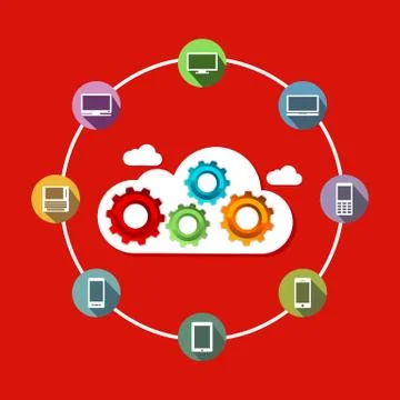 Cloud computing concept. Technology background. Stock Illustration