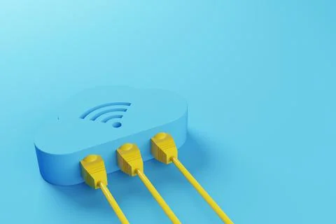 Cloud computing concept. Technology data center on cloud service. 3d renderin Stock Photos