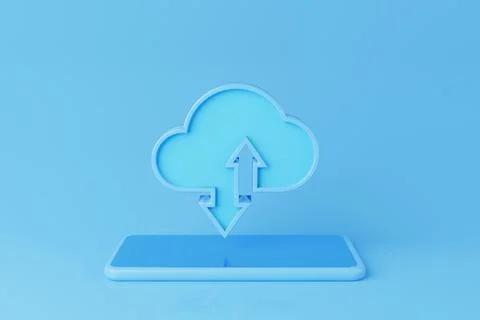 Cloud computing concept. Technology data center on cloud service. 3d renderin Stock Photos