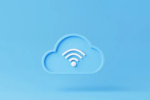 Cloud computing concept. Technology data center on cloud service. 3d renderin Stock Photos