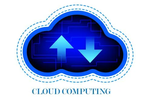 Cloud computing concept technology networking communication Stockillustratie
