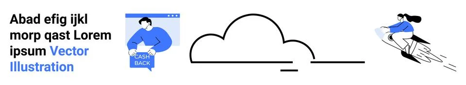 Cloud Computing Concept with Text, Diagram, and Engaging Graphics Ilustração Stock