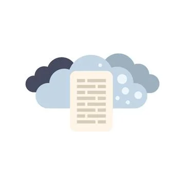 Cloud computing concept with text file and clouds symbol 스톡 일러스트