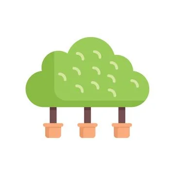 Cloud computing concept with tree growing in flower pots Stock Illustration