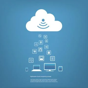 Cloud computing concept vector illustration Stock Illustration