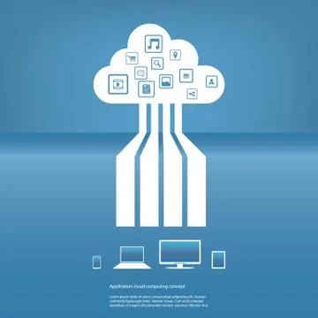 Cloud computing concept vector illustration Illustrazione stock