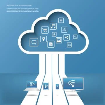 Cloud computing concept vector illustration Stock Illustration