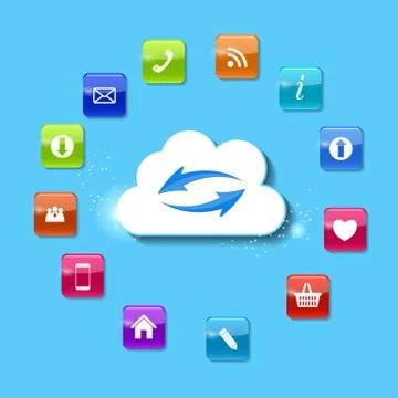 Cloud Computing Concept Vector Illustration 스톡 일러스트