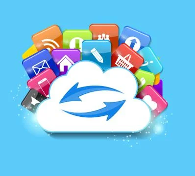 Cloud Computing Concept Vector Illustration 스톡 일러스트