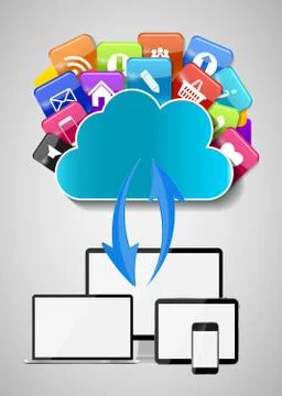 Cloud Computing Concept Vector Illustration Stock Illustration