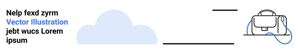 Cloud Computing Concept with Virtual Reality Headset and Placeholder Text Stock Illustration