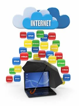 Cloud computing concept. virus, spam protection 스톡 일러스트