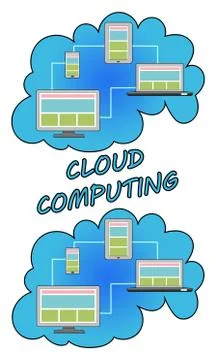 Cloud computing concept on white background Stock Illustration