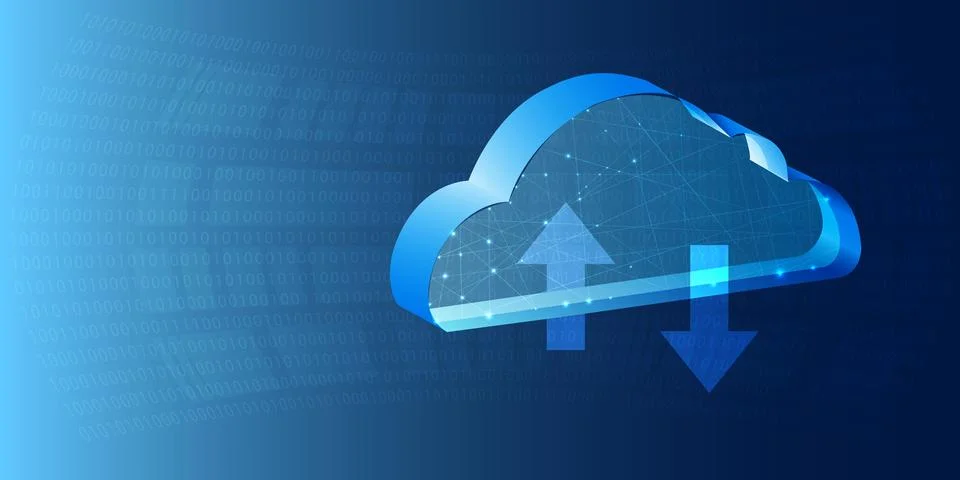 Cloud computing concept.Abstract cloud connection technology background. Stock Illustration