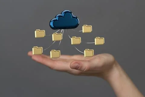 Cloud computing concept.Abstract cloud connection technology background Stock Photos