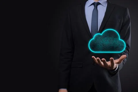 Cloud computing concept,cloud for transfer data.Cloud computing, big data cen Stock Photos