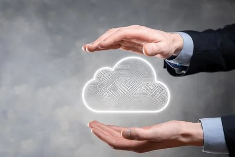 Cloud computing concept,cloud for transfer data.Cloud computing, big data cen Stock Photos