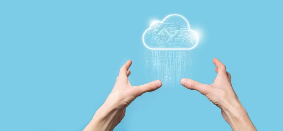 Cloud computing concept,cloud for transfer data.Cloud computing, big data cen Stock Photos