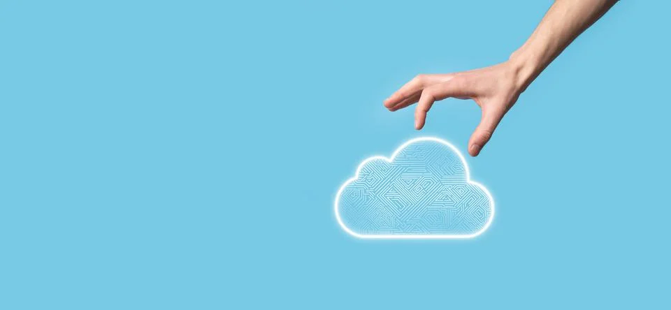 Cloud computing concept,cloud for transfer data.Cloud computing, big data cen Stock Photos