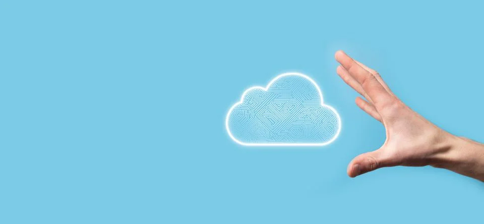 Cloud computing concept,cloud for transfer data.Cloud computing, big data cen Stock Photos