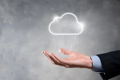 Cloud computing concept,cloud for transfer data.Cloud computing, big data cen Stock Photos