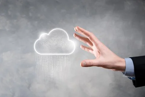 Cloud computing concept,cloud for transfer data.Cloud computing, big data cen Stock Photos