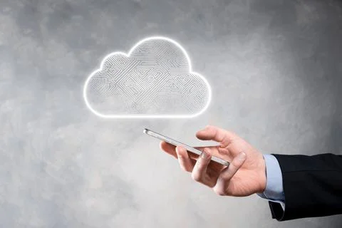 Cloud computing concept,cloud for transfer data.Cloud computing, big data cen Stock Photos