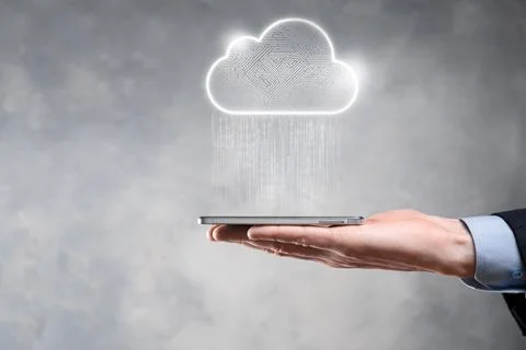 Cloud computing concept,cloud for transfer data.Cloud computing, big data cen Foto stock