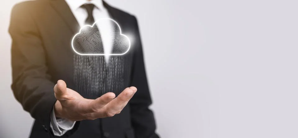 Cloud computing concept,cloud for transfer data.Cloud computing, big data cen Stockfoto's