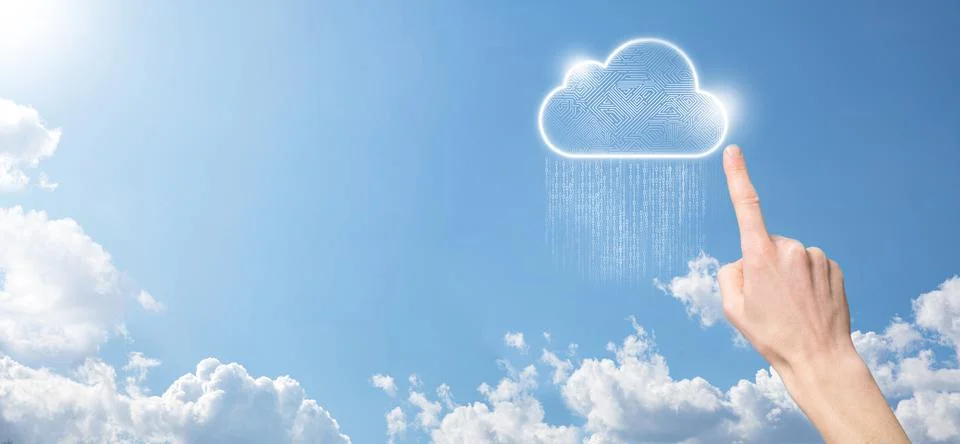 Cloud computing concept,cloud for transfer data.Cloud computing, big data cen Stock Photos