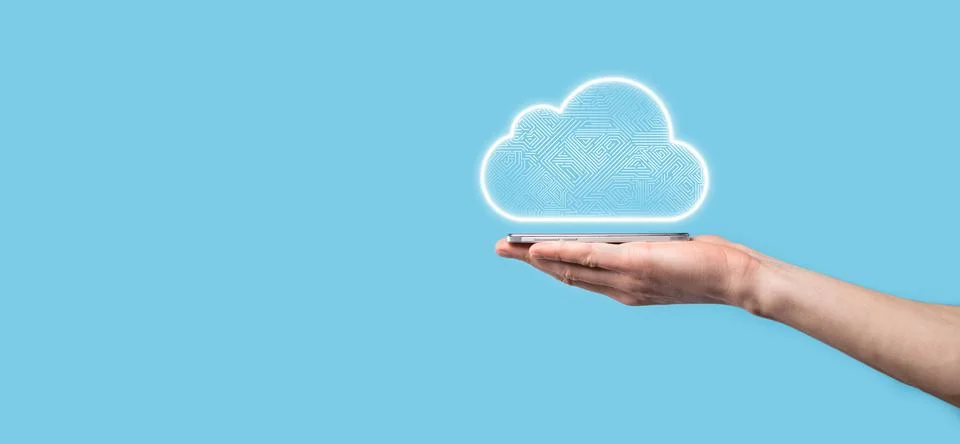 Cloud computing concept,cloud for transfer data.Cloud computing, big data cen Stock Photos