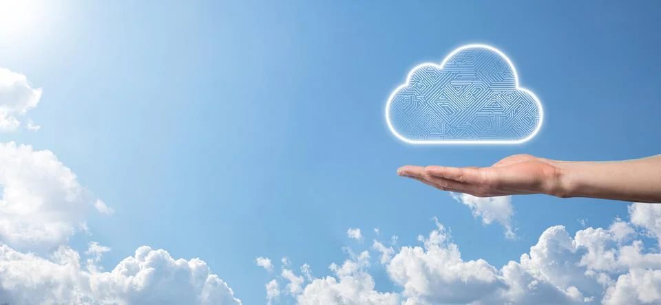 Cloud computing concept,cloud for transfer data.Cloud computing, big data cen Stock Photos