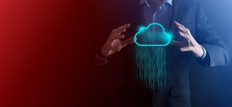 Cloud computing concept,cloud for transfer data.Cloud computing, big data cen Stock Photos