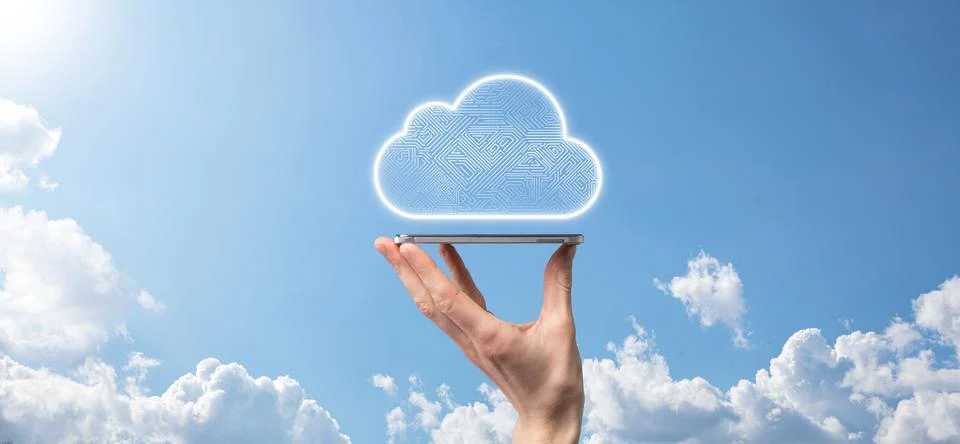 Cloud computing concept,cloud for transfer data.Cloud computing, big data cen Foto stock