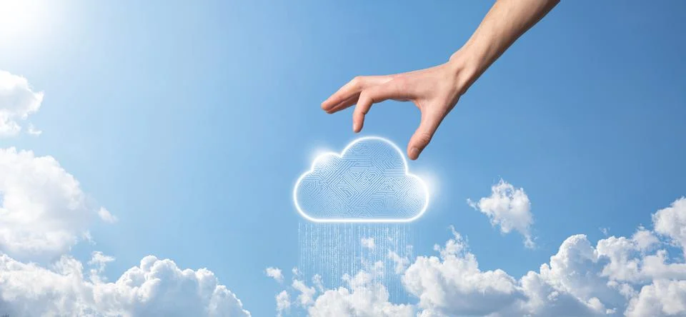 Cloud computing concept,cloud for transfer data.Cloud computing, big data cen Foto stock