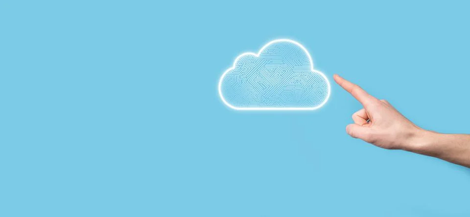 Cloud computing concept,cloud for transfer data.Cloud computing, big data cen Foto stock