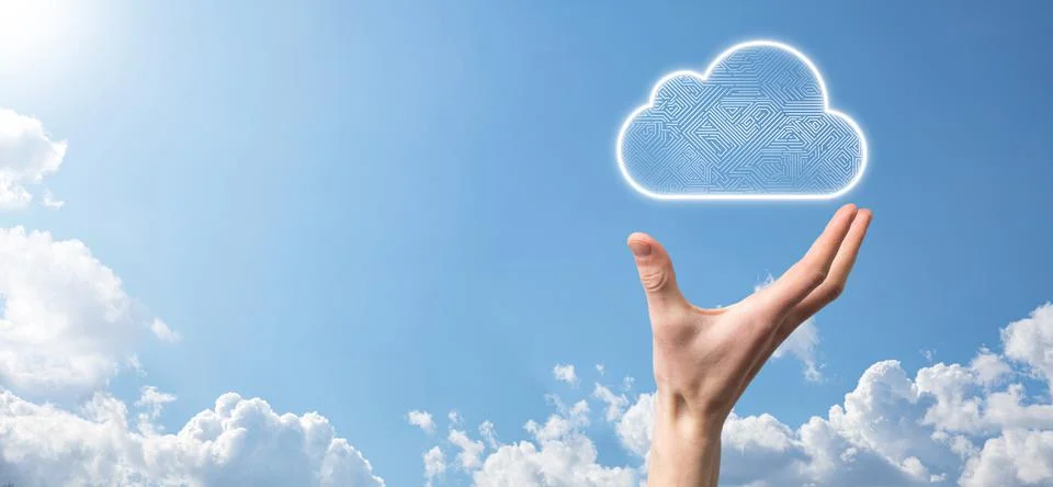 Cloud computing concept,cloud for transfer data.Cloud computing, big data cen Stock Photos