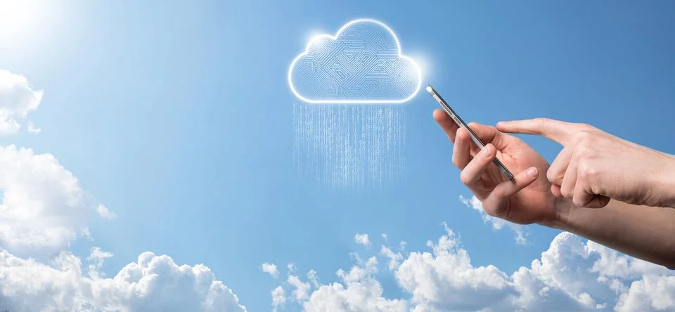 Cloud computing concept,cloud for transfer data.Cloud computing, big data cen Foto stock