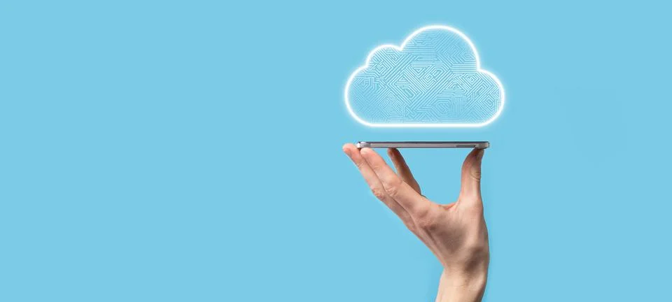 Cloud computing concept,cloud for transfer data.Cloud computing, big data cen Stock Photos