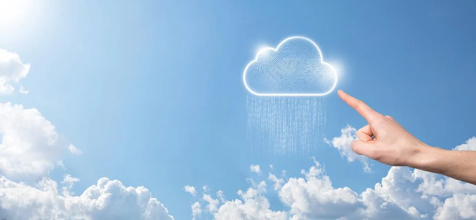 Cloud computing concept,cloud for transfer data.Cloud computing, big data cen Stock Photos